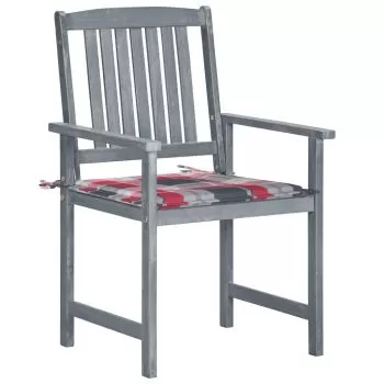 Set 8 bucati scaune de gradina cu perne, model rosu