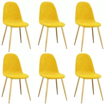 Set 6 bucati scaune de bucatarie, galben mustar