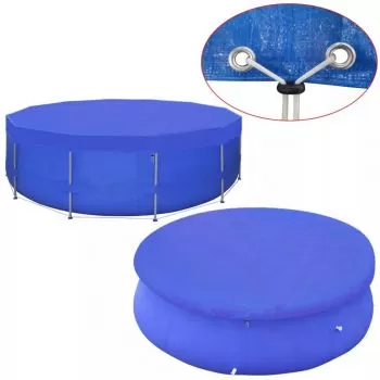 Prelata piscina PE rotunda 540 cm 90 g/m², albastru, Ø 540 cm