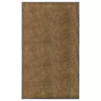  Covoraș de ușă lavabil, maro, 90x150 cm