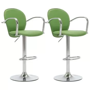 Set 2 bucati scaune de bar cu brate, verde