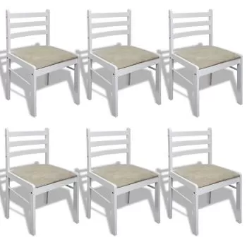 Set 6 bucati scaune de bucatarie, alb, 44 x 45 x 81 cm