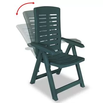 Set 6 bucati scaune gradina rabatabile, verde