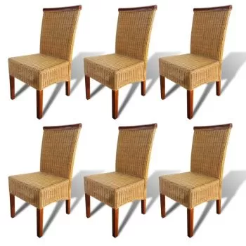 Set 6 bucati scaune de bucatarie, maro, 47 x 50 x 97 cm
