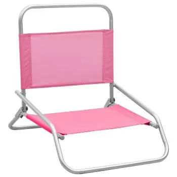 Set 2 bucati scaune de plaja pliante, roz