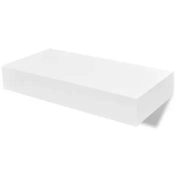 Set 2 bucati rafturi de perete suspendate cu sertare, alb, 48 cm