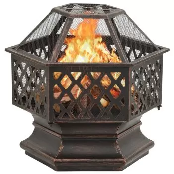 Vatră de foc rustică, cu vătrai 62x54x56 cm oțel, XXL