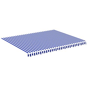 Pânză de rezervă copertină, albastru și alb, 4.5x3.5 m