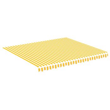 Pânză de rezervă copertină, galben și alb, 4x3.5 m