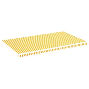 Pânză de rezervă copertină, galben și alb, 6x3.5 m