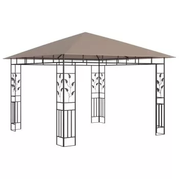 Pavilion cu plasa anti-tantari, gri taupe, 3 x 3 x 2.73 m