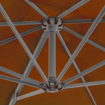 Umbrelă suspendată cu stâlp aluminiu, cărămiziu, 250x250 cm