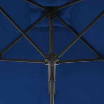 Umbrelă de exterior cu stâlp din oțel, albastru, 300 x 230 cm