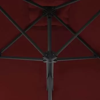 Umbrelă de exterior cu stâlp din oțel, bordo, 250x250x230 cm