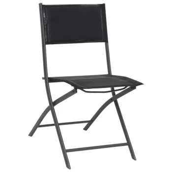 Set 2 bucati scaune pliante de exterior, negru