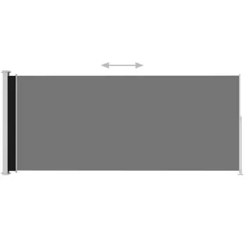 Copertina laterala retractabila de terasa, negru, 220 x 500 cm