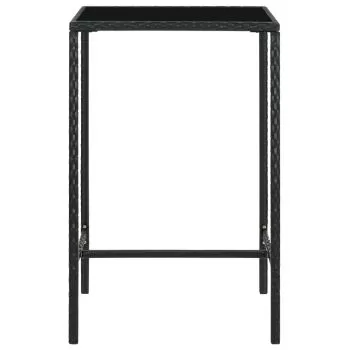 Masa de bar de gradina, negru, 70 x 70 x 110 cm