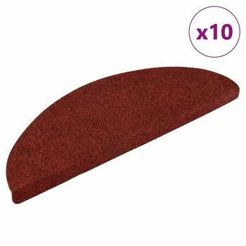  Covorașe scări autoadezive 10 buc. roșu 56x17x3 cm punch