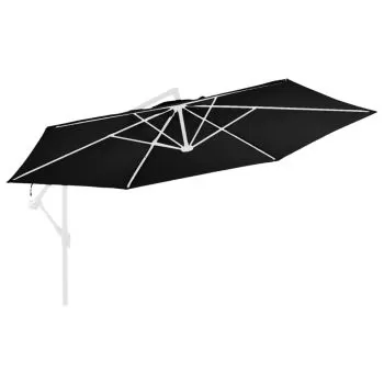 Panza de schimb umbrela de soare consola, negru, 350 cm