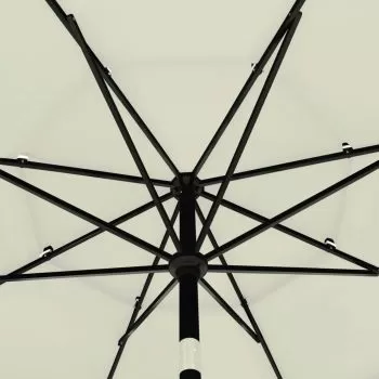 Umbrelă de soare 3 niveluri, stâlp de aluminiu, nisipiu, 3,5 m