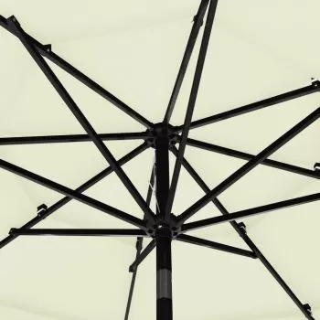 Umbrelă de soare 3 niveluri, stâlp de aluminiu, nisipiu, 3 m