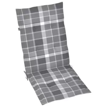 Set 2 bucati perne pentru scaun de gradina, gri cu model, 120 x 50 x 3 cm