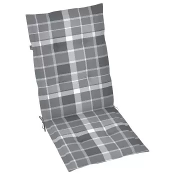 Set 6 bucati perne pentru scaun de gradina, gri cu model, 120 x 50 x 3 cm