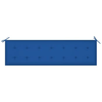 Pernă pentru bancă grădină, albastru regal, 180x50x3 cm, textil