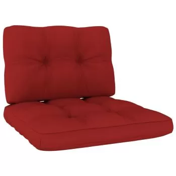 Set 2 bucati perne pentru canapea din paleti, rosu, 60 x 60 x 10 cm