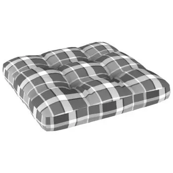 Perna pentru canapea din paleti, gri cu model, 60 x 60 x 10 cm