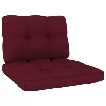 Set 2 bucati perne pentru canapea din paleti, bordo, 60 x 60 x 10 cm