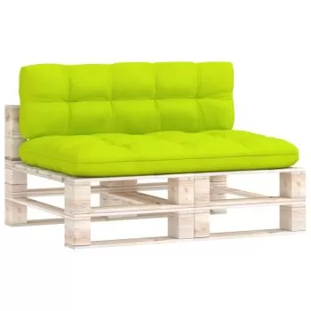 Set 2 bucati perne pentru canapea din paleti, verde deschis, 120 x 80 x 10 cm