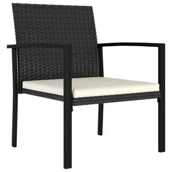 Set 2 bucati scaune de masa pentru gradina, negru