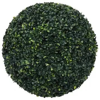 Set 2 bucati bile de arbusti cimisir artificiali, verde, 52 cm