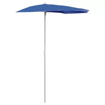 Umbrelă de grădină cu stâlp, azuriu, 180x90 cm, semirotundă