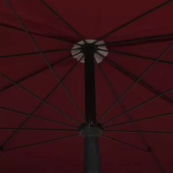 Umbrelă de grădină cu stâlp, roșu bordo, 200x130 cm