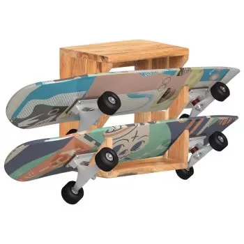 Suport skateboard de perete 25x20x30 cm lemn masiv de acacia