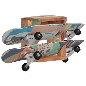 Suport skateboard de perete 25x20x30 cm lemn masiv de reciclat