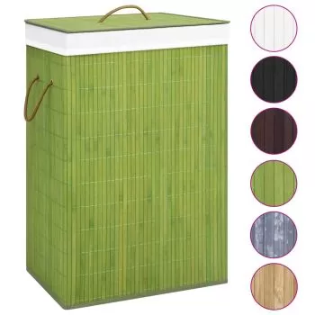 Cos de rufe din bambus, verde, 40 x 30 x 60 cm