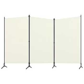Paravan de camera cu 3 panouri, alb, 260 x 260 x 180 cm