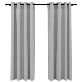 Set 2 bucati draperii opace, gri, 140 x 175 cm