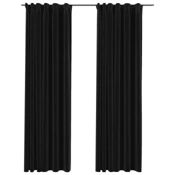 Set 2 bucati draperii opace aspect in, antracit, 140 x 245 cm