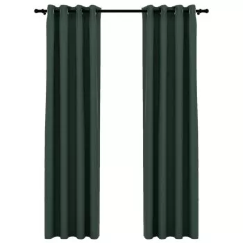 Set 2 bucati draperii opace, verde, 140 x 245 cm