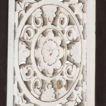 Panouri de perete sculptate manual, maro si alb, 60 x 60 x 1.5 cm