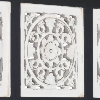 Panouri de perete sculptate manual, alb si negru, 60 x 60 x 1.5 cm
