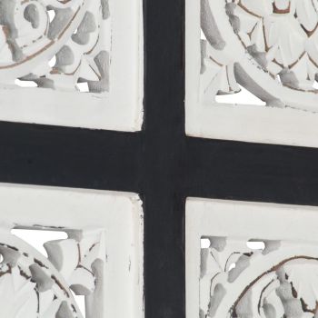 Panouri perete sculptate manual, negru/alb, 40x40x1.5 cm, MDF