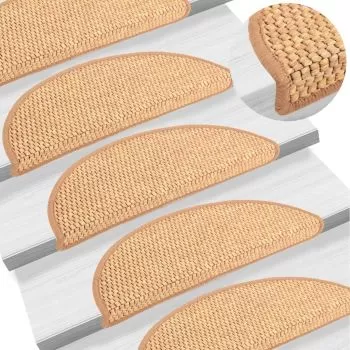  Covorașe scări autoadezive 15 buc. sisal 56x17x3 aspect sisal