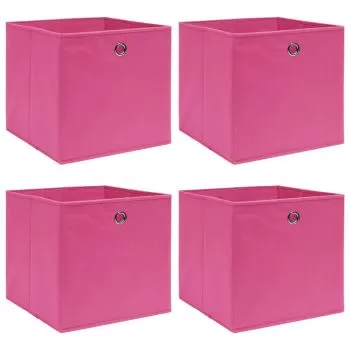 Set 4 bucati cutii depozitare, roz