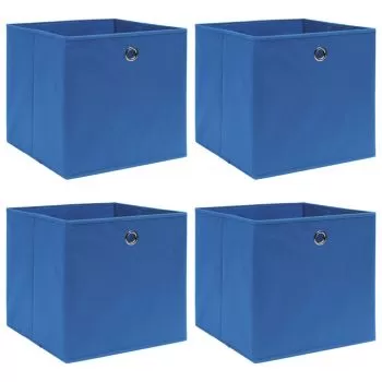 Set 4 bucati cutii depozitare, albastru