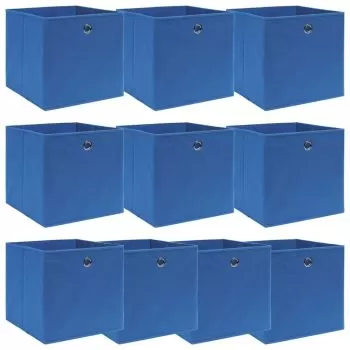Set 10 bucati cutii depozitare, albastru